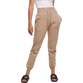 URBAN CLASSICS Damen Women's Organic HIGH WAIST Sweat Pants Trainingshose, Softtaupe, XS