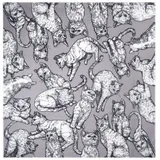 Codello PRINTED SQUARE POLYACRYL CATS grau- | Gr.: onesize