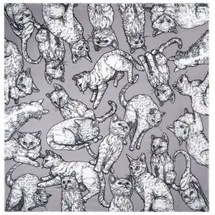 Codello PRINTED SQUARE POLYACRYL CATS grau- | Gr.: onesize