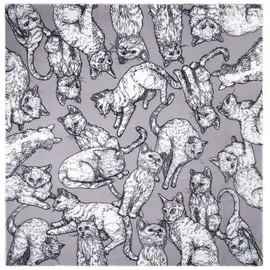 Codello PRINTED SQUARE POLYACRYL CATS grau- | Gr.: onesize