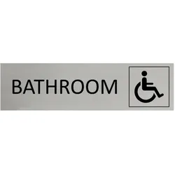 CombiCraft Aluminium Türschild Accessible Bathroom 165x45mm mit 3M-Tape
