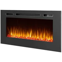 Elektrokamin, Schwarz, Metall, 114x28x62 cm, Fernbedienung, Flammeneffekt separat schaltbar, Überhitzungsschutz, Thermostat, Dimmer, Freizeit, Heizen & Kühlen, Elektrokamine