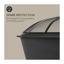Blumfeldt Nolana 2-in-1-Feuerschale Ø73cm Funkenschutz Ø64cm Grill Stahl schwarz