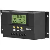 3-stufiger Intelligenter PWM-Laderegler für Solarpanel mit LCD-Anzeige 12V 24V 30A