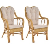 Krines Home Loungesessel Set/2 Rattan Wintergartensessel Harrison Wintergarten Rattansessel (2-St., 2er-Set), hohe Rückenlehne mit Armlehne gelb