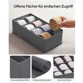 Songmics 8 SONGMICS Ordnungsboxen grau 48,0 x 64,0 x 10,0 cm