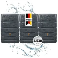 4rain SLIM STONE DECOR Mauertank-SET 1530 Liter graphite grey,