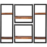 SIT Möbel Wandregal Set 95 x 25 x 75 cm Antikschwarz