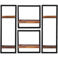 SIT Möbel Wandregal Set 95 x 25 x 75 cm Antikschwarz