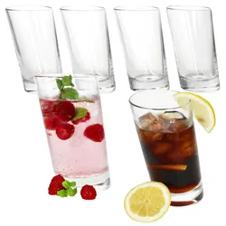 6x Pisa Longdrinkgläser 270ml Trink-Glas Cocktail Saft Wasser dicker Boden