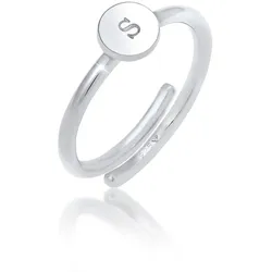 Elli Buchstabe S Kreis Verstellbar 925 Sterling Silber Ringe   Damen 