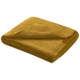 Wometo Babydecke Strickdecke oekoTex Wolle-Look - gelb 70x100 für Jungen und Mädchen