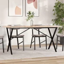 vidaXL Esstisch X-Gestell 140 x 75,5 x 80 cm braun