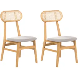 Esszimmerstuhl 2er Set FALLON Hellbraun