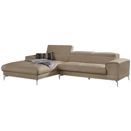 W.Schillig Eckcouch Leder 3-Sitzer Braun