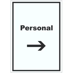 HB-Druck Personal Aufkleber mit Text und Richtungspfeil rechts hochkant A0 (841x1189mm)