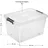 Juskys Aufbewahrungsbox mit Deckel - 6er Set Kunststoff Boxen 45l - Box stapelbar, transparent