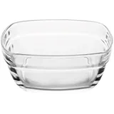 Duralex 6 x Schale, Müslischale, Hartglas, transparent, eckig, Höhe:4.6cm