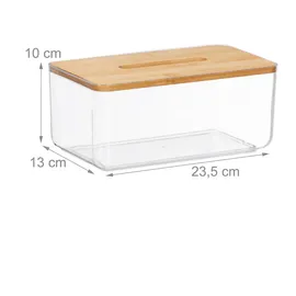 Relaxdays Tücherbox transparent