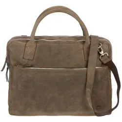 Bear Design Businesstasche DARK NATURE Herren Damen braun Leder Umhängetasche 42x31cm