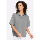 Heine T-Shirt "Shirt", Damen, Gr. 44, steingrau, 55% Viskose, 40% Polyester, 5% Elasthan, unifarben, Rundhals, Shirts T-Shirt