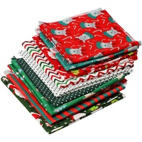 10 Stück Weihnachts-Twill-Druck, Dekorativer DIY-Baumwollstoff, Nähen, Bastelstoff für Kleidung, Taschen, Schulprojekte (Gruppe A)