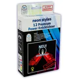 KNIXS 12er Set Premium Power-Knicklichter in rot leuchtend inkl. Spezialhaken und Befestigungsband für Party, Festival, Outdoor oder als Dekoration