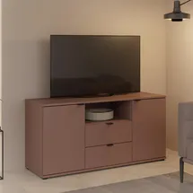 Forte Ganymede TV-Lowboard 129,8 cm Terrakotta/Metall