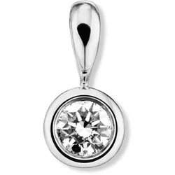Ketten-Anhänger VIVANCE "0.5 ct Diamant Brillant Zarge Anhänger aus 750 Weißgold", silber, Schmuckanhänger, Damen, 0.5 ct, Weißgold 750-Diamanten, Weißgold 750, Diamanten, Damen Gold Schmuck Zarge
