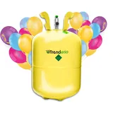 Trendario Ballongas Helium Für bis zu 50 Luftballons / XXL Einweg Heliumbehälter inkl. 50 Latexballons und Ballonband für leichtes befüllen Von Ballons