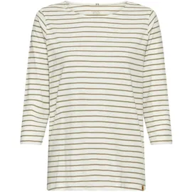 CAMEL ACTIVE Damen 3/4-Arm T-Shirt mit Seitenschlitzen Hellkhaki, Womenswear-XXL - XXL