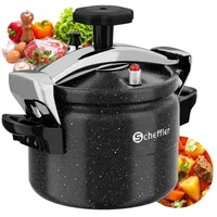 Scheffler Schnellkochtopf Dampfkochtopf Induktion, für alle Herdarten geeignet, Aluminium (3L/7L/11L/11L/15L, schnellkochtopf), Induktion schwarz 11 l