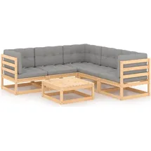 vidaXL Garten-Lounge-Set 6-tlg. grau