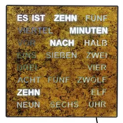 AMS -Wand-/Tischuhr Wurzelstruktur Quarz 28cm- 1243