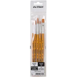 da Vinci Universalpinsel-Set mit 5 Pinseln rund und flach, Orange