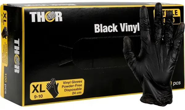Thor Black Vitrile Blend Handschuhe schwarz Gr. XL 100er Gr. 10-11, schwarz, puderfrei, unsteril, 100 Stück/Box
