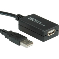 Value USB 2.0 Verlängerung, aktiv, mit Repeater, schwarz,