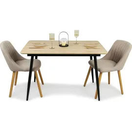 home collective Esstisch ausziehbar 120-160 x 75 x 80 cm Eiche hell