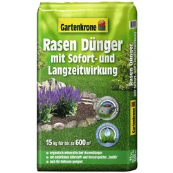 Gartenkrone Rasendünger, 15 kg, für 600 m2, schützt vor Nährstoffmangel