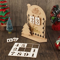 Weihnachts Adventskalender Holz Countdown Kalender Tisch Adventskalender Weihnachtsdekoration, 1#