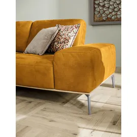 W.Schillig Eckcouch Leder 3-Sitzer Gelb