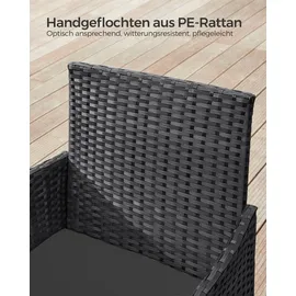 Songmics Gartenlounge-Set 4-tlg. grau/schwarz