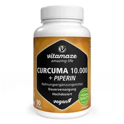 Curcuma 10.000 + Piperin Hochdosierte Kapseln Vegan