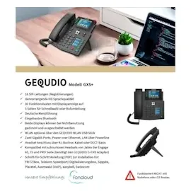 GEQUDIO IP-Telefon GX5+ mit Netzteil & Fritzbox, Telekom kompatibel