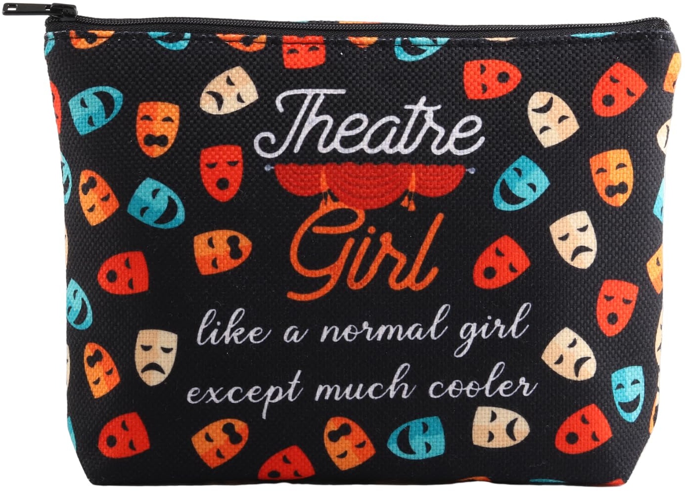 AKTAP Theater Girl Like a Normal Girl Except Much Cooler Drama Theater Masken Gemusterte Tasche Theater Make-up Tasche, Theater-Make-up-Tasche, modisch
