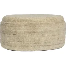 FineBuy Polsterhocker Wolle mit Stauraum oval 81 cm Braun modern