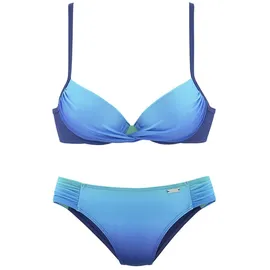 LASCANA Bügel-Bandeau-Bikini, im modischen Farbverlauf, blau Türkis