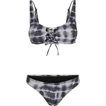 URBAN CLASSICS Lace Up Tie Dye Bikini Black / White S