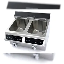 MAXIMA Gastro Fritteuse - 2 x 8 l - 2 Körbe - mit Ablasshahn - Induktion