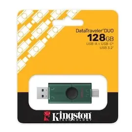 Kingston 128 GB DataTraveler DuoG2 3.2 Gen1 USB-Stick Schwarz/Grün
